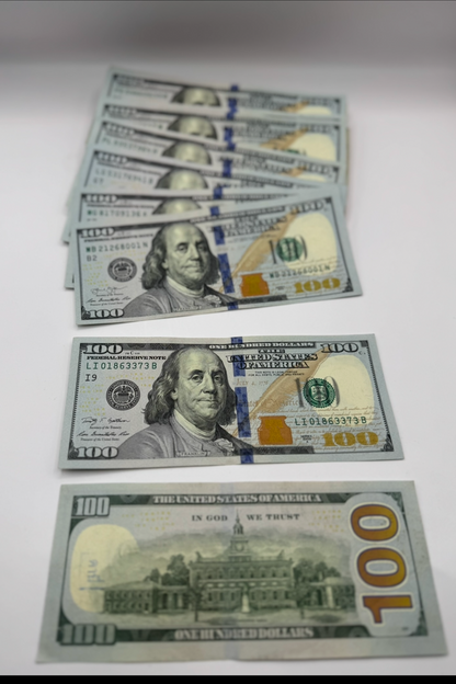 American Prop Money $100 Bills $10,000 Full Print 1 Stack (100pcs)