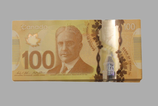 Canadian Prop Money $100 Bills $10,000 Full Print 1 Stack (100pcs)