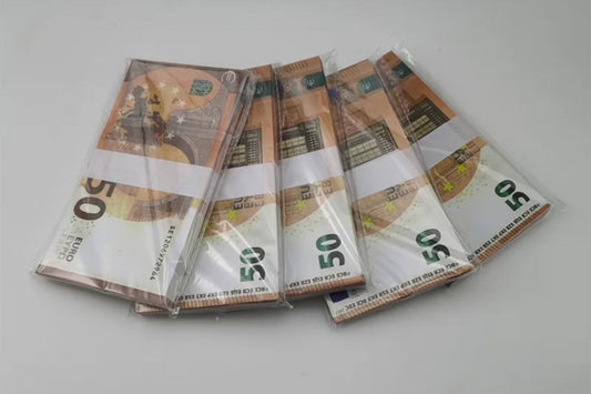 Euro Prop Money $50 Bills $5,000 Full Print 1 Stack (100pcs)